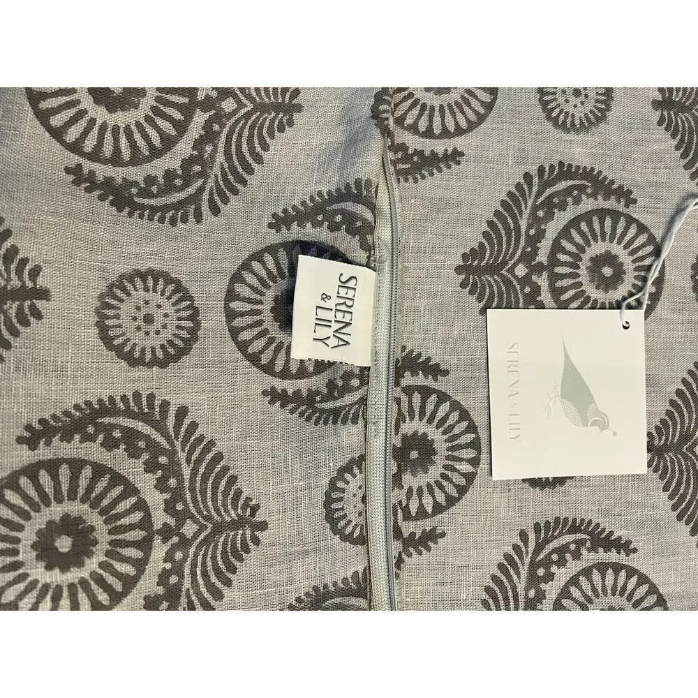 NWT Serena‎ & Lily Pillow Cover (20” SQ) Gray 100% Linen